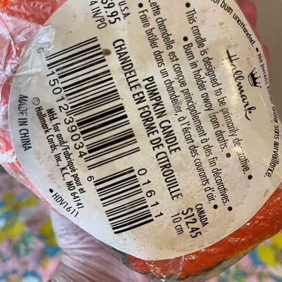 Vintage Halloween Pumpkin and Crow Hallmark Candle - Picture 13 of 15